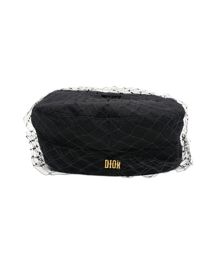 Christian Dior Arty Cap with Veil Black