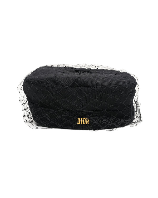 Christian Dior Arty Cap with Veil Black