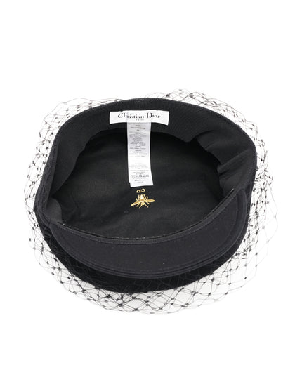 Christian Dior Arty Cap with Veil Black