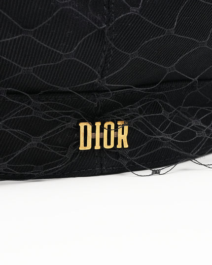 Christian Dior Arty Cap with Veil Black