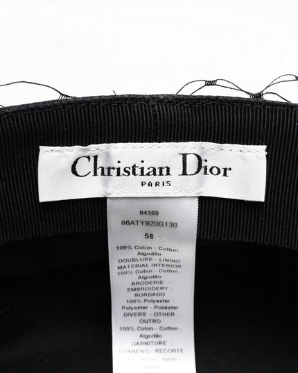 Christian Dior Arty Cap with Veil Black