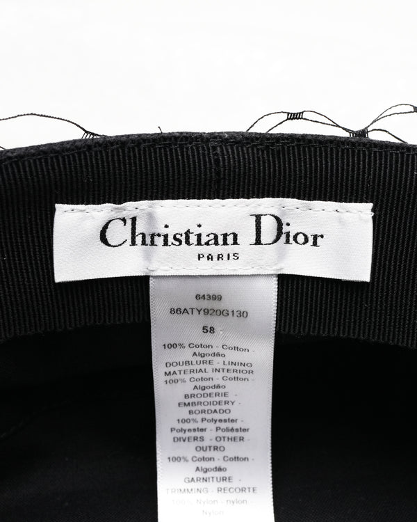 Christian Dior Arty Cap with Veil Black
