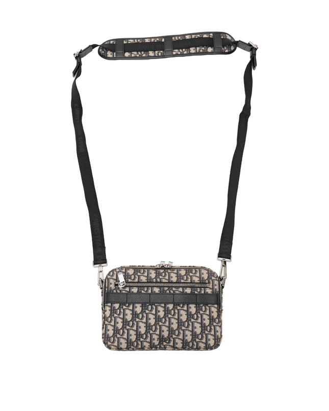 HOMME OBLIQUE SAFARI BEIGE X NAVY SHOULDER BAG