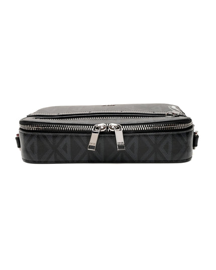 HOMME SAFARI CD DIAMOND PRINT SHOULDER BAG BLACK
