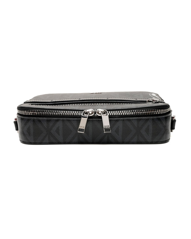 HOMME SAFARI CD DIAMOND PRINT SHOULDER BAG BLACK