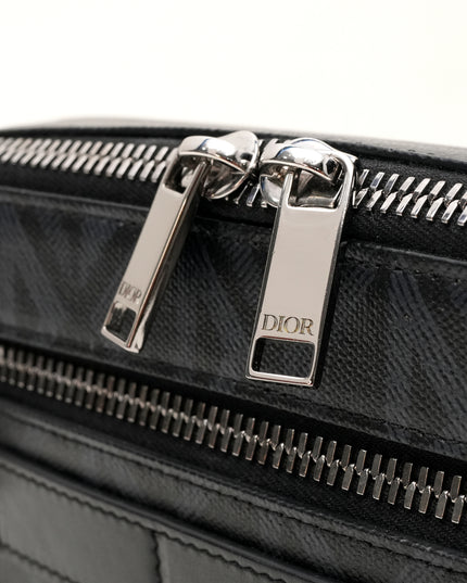 HOMME SAFARI CD DIAMOND PRINT SHOULDER BAG BLACK