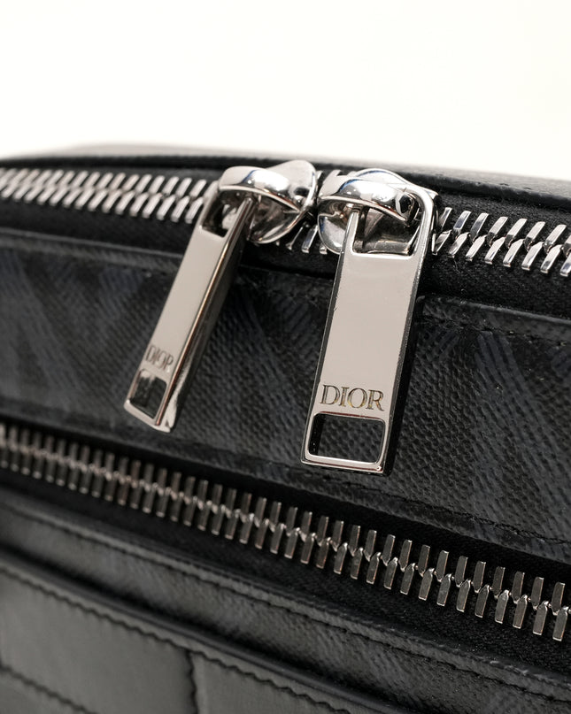HOMME SAFARI CD DIAMOND PRINT SHOULDER BAG BLACK