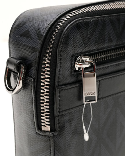 HOMME SAFARI CD DIAMOND PRINT SHOULDER BAG BLACK
