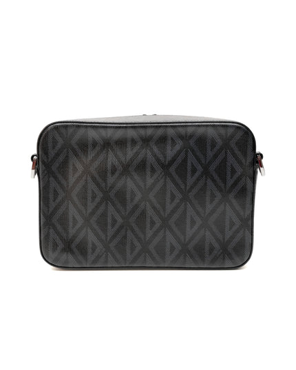 HOMME SAFARI CD DIAMOND PRINT SHOULDER BAG BLACK