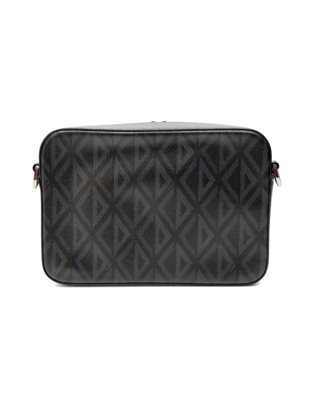 HOMME SAFARI CD DIAMOND PRINT SHOULDER BAG BLACK