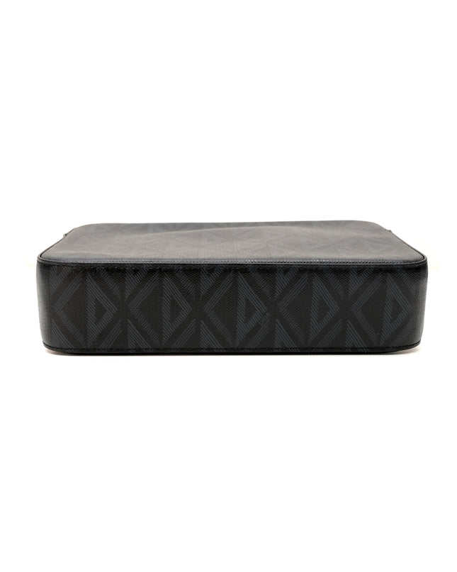 HOMME SAFARI CD DIAMOND PRINT SHOULDER BAG BLACK