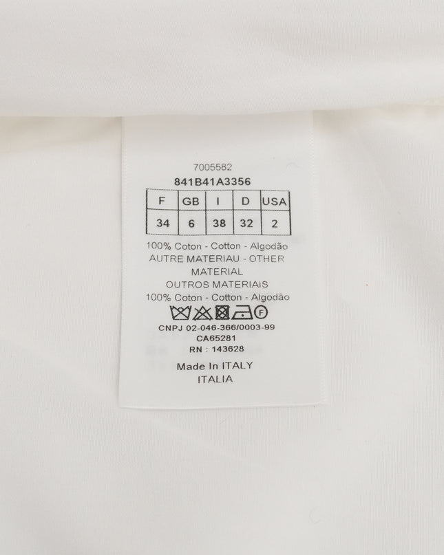 COTTON SLEEVELESS DRESS WHITE WITH BEE EMBROIDERY - SIZE I38