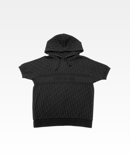 OBLIQUE HOODIE BLACK – SHORT SLEEVED