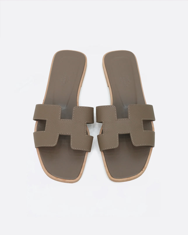 ORAN LEATHER SANDALS SIZE 37 LADIES BROWN