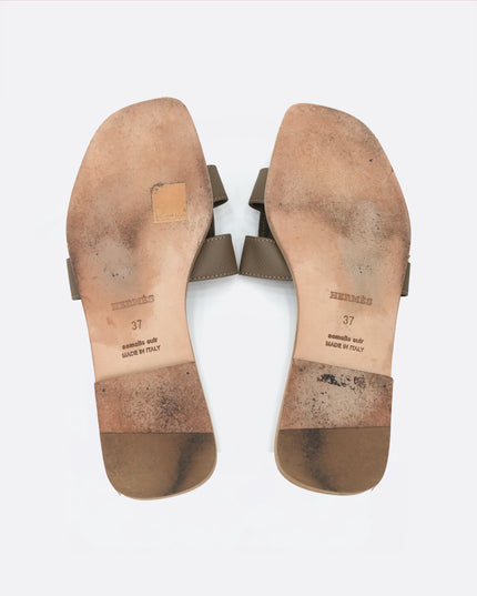 ORAN LEATHER SANDALS SIZE 37 LADIES BROWN