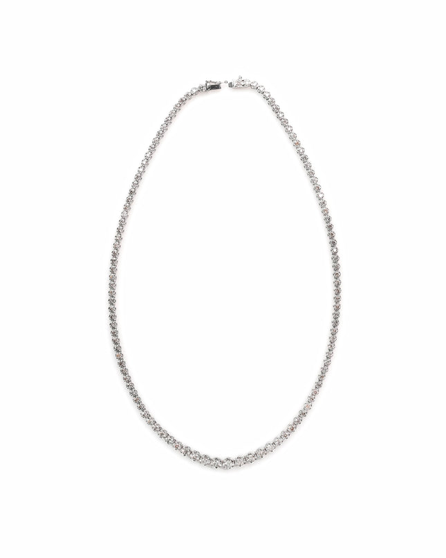 PLATINUM TENNIS NECKLACE TOTAL 5.01CT ROUND CUT NATURAL DIAMOND P. 950