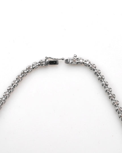 PLATINUM TENNIS NECKLACE TOTAL 5.01CT ROUND CUT NATURAL DIAMOND P. 950