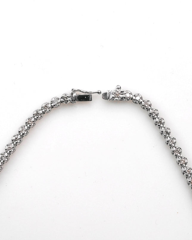 PLATINUM TENNIS NECKLACE TOTAL 5.01CT ROUND CUT NATURAL DIAMOND P. 950