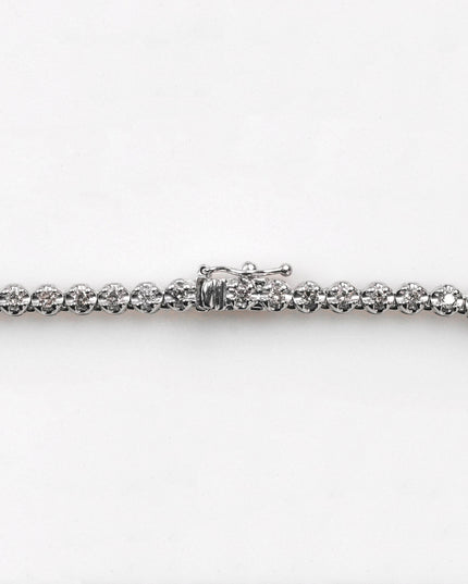PLATINUM TENNIS NECKLACE TOTAL 5.01CT ROUND CUT NATURAL DIAMOND P. 950