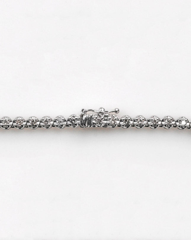 PLATINUM TENNIS NECKLACE TOTAL 5.01CT ROUND CUT NATURAL DIAMOND P. 950
