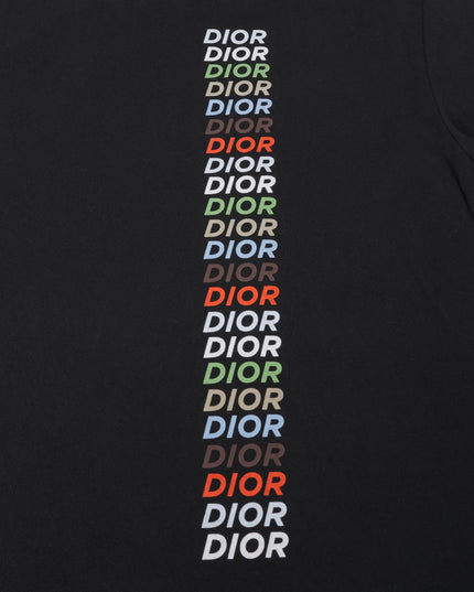 COTTON T-SHIRT BLACK MULTICOLOR LOGO - SIZE L