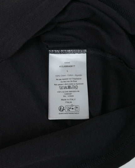 COTTON T-SHIRT BLACK MULTICOLOR LOGO - SIZE L