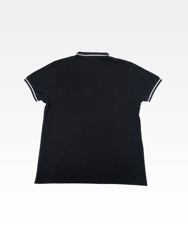 BLACK COTTON PIQUE POLO SHIRT with BEE EMBROIDERY