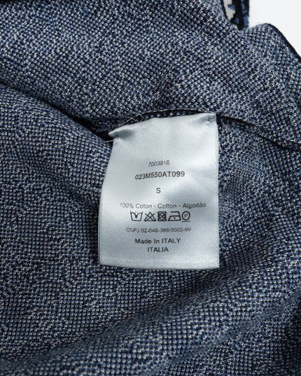 NAVY & CREAM OBLIQUE MONOGRAM KNIT SHIRT