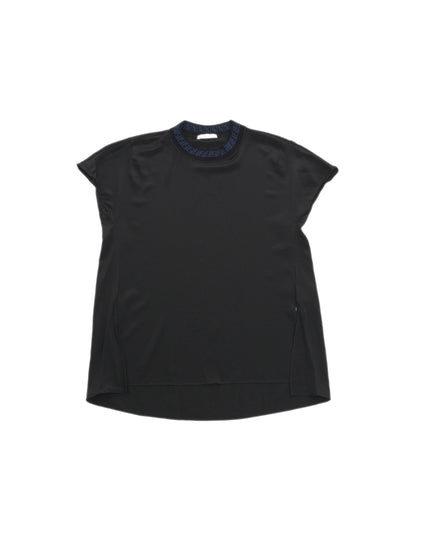 Fendi Silk Blouse Black x Blue
