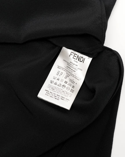 Fendi Silk Blouse Black x Blue