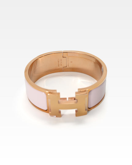 CLIC-CLAC H PM WIDE BANGLE BRACELET - ROSE CANDEUR