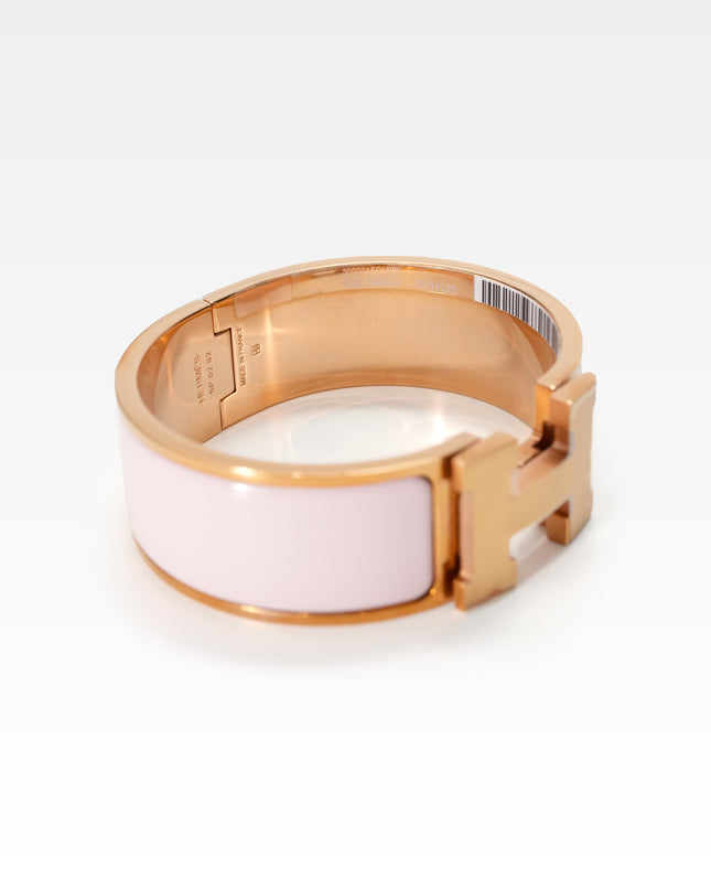 CLIC-CLAC H PM WIDE BANGLE BRACELET - ROSE CANDEUR