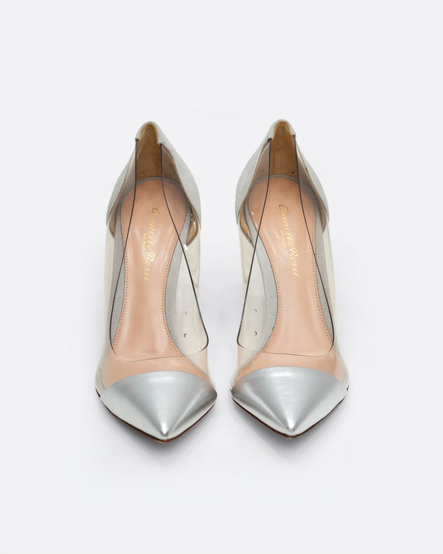 LEATHER PUMPS SILVER - SIZE 36.5