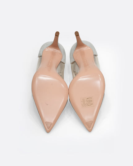 LEATHER PUMPS SILVER - SIZE 36.5