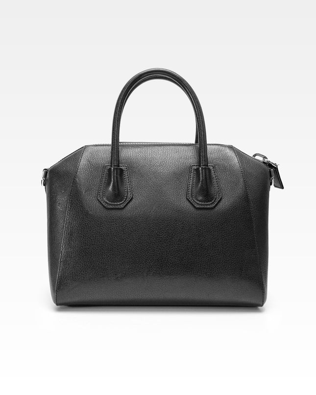 BLACK LEATHER MEDIUM ANTIGONA SATCHEL SIZE MEDIUM