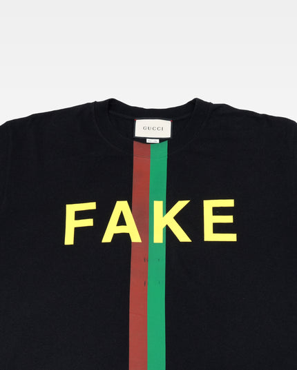 FAKE/NOT PRINT T-SHIRT BLACK SIZE M