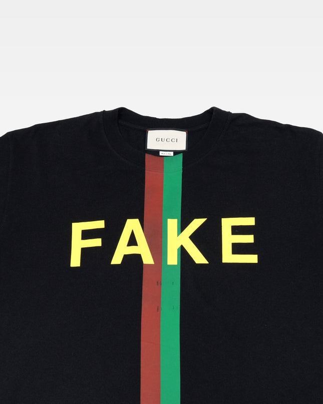FAKE/NOT PRINT T-SHIRT BLACK SIZE M
