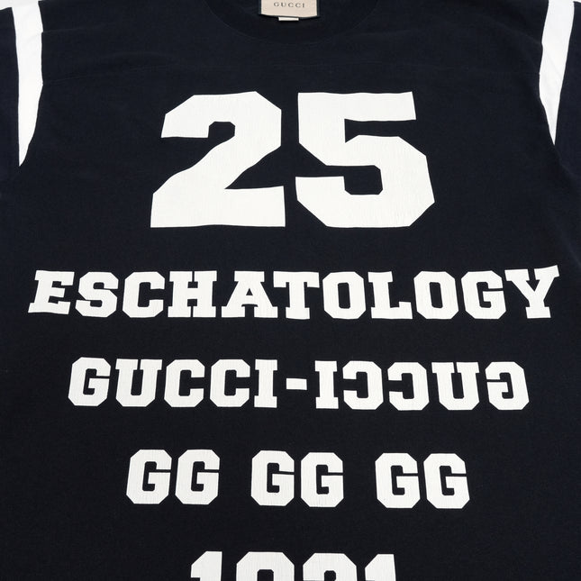 '25 ESCHATOLOGY and GUCCI LOVED' PRINT COTTON T-SHIRT