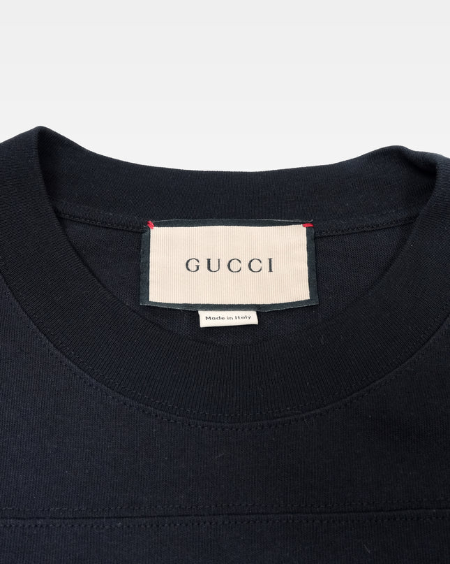'25 ESCHATOLOGY and GUCCI LOVED' PRINT COTTON T-SHIRT
