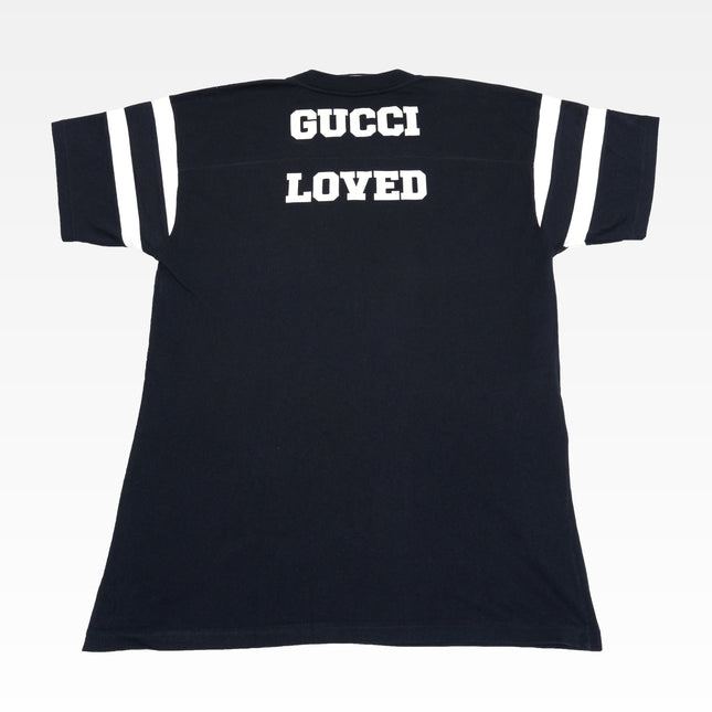 '25 ESCHATOLOGY and GUCCI LOVED' PRINT COTTON T-SHIRT
