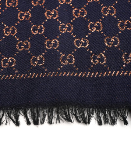 GG SCARF (SILK X WOOL X METAL FIBER) NAVY