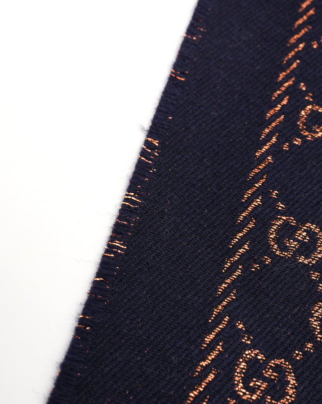 GG SCARF (SILK X WOOL X METAL FIBER) NAVY