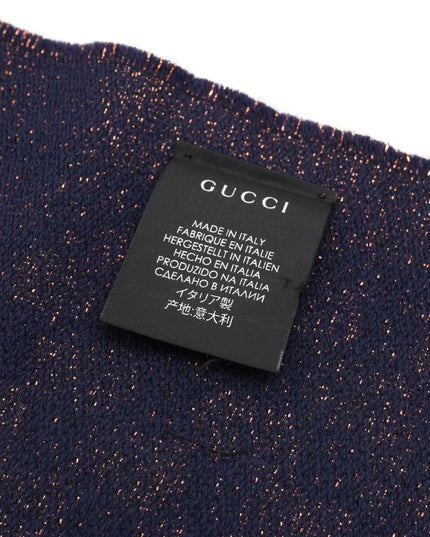 GG SCARF (SILK X WOOL X METAL FIBER) NAVY