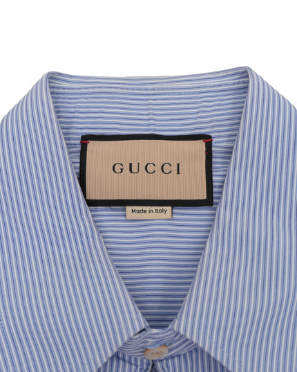 EMBROIDERY LOGO COTTON SHIRT BLUE