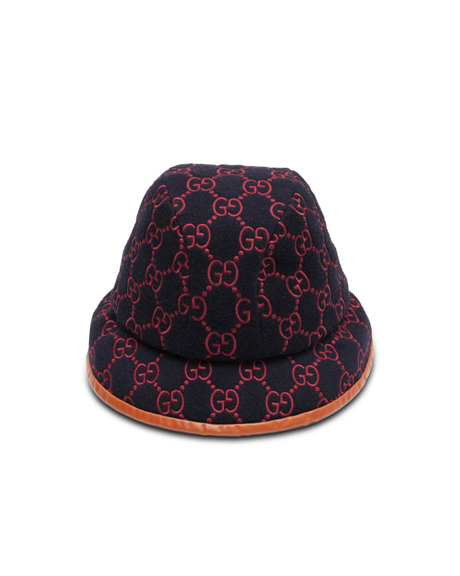Gucci GG Bucket Hat Navy X Red