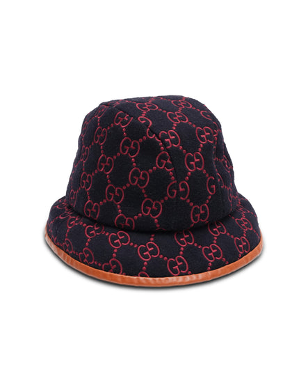 Gucci GG Bucket Hat Navy X Red