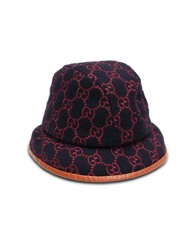 Gucci GG Bucket Hat Navy X Red