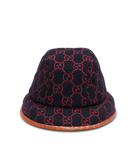 Gucci GG Bucket Hat Navy X Red