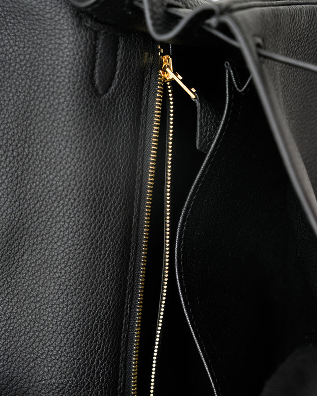 KELLY 25 RETOURNE BLACK TOGO LEATHER  GOLD HARDWARE STAMP B