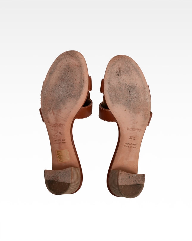 OASIS LEATHER SANDALS LADIES BROWN